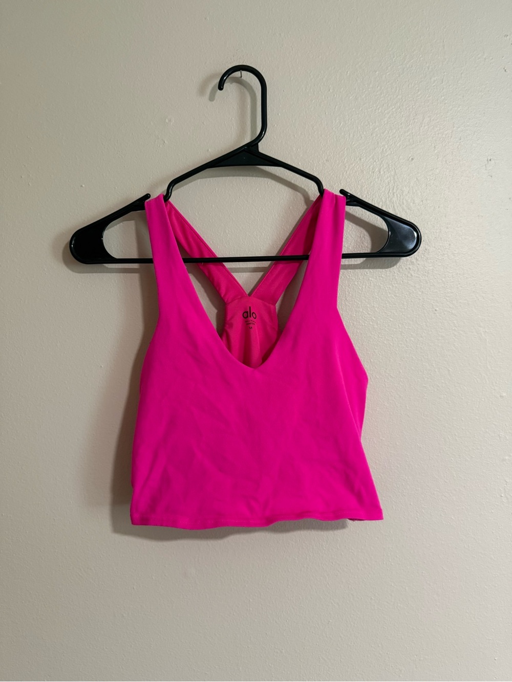 ALO YOGA Real Bra Tank Bright Pink Size Medium